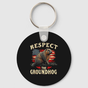 Respecteer de bosmarmot Gelukkige Ground-hog dag _ Sleutelhanger
