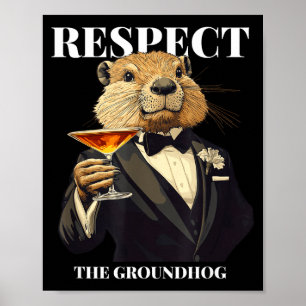 Respecteer De Bosmarmot Grappige Bosmarmot In Tuxe Poster