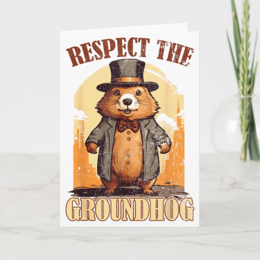 Respecteer De Bosmarmot Grappige Groundhog Day _1 Kaart (Voorkant)