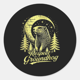 Respecteer De Bosmarmot- Grappige Groundhog Day _1 Ronde Sticker