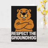 Respecteer De Bosmarmot Grappige Groundhog Day 202 Kaart (Gele Bloem)