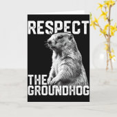Respecteer de bosmarmot Grappige Groundhog Day Die Kaart (Gele Bloem)