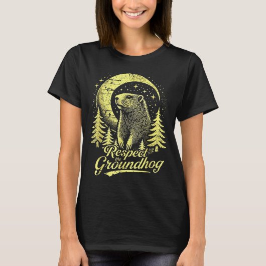 Respecteer de bosmarmot- Grappige Groundhog Day T-shirt (Voorkant)
