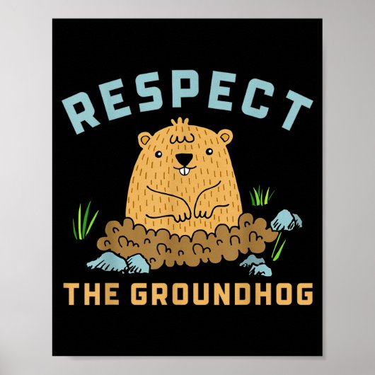 Respecteer de bosmarmot Grappige houtchuck afbeeld Poster (Voorkant)