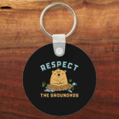 Respecteer de bosmarmot Grappige houtchuck afbeeld Sleutelhanger (Voorkant)