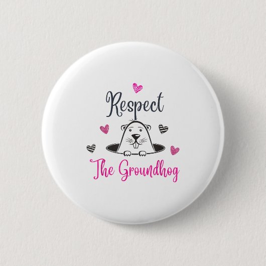 Respecteer de bosmarmot, grappige houtchuck bosmar ronde button 5,7 cm (Voorkant)