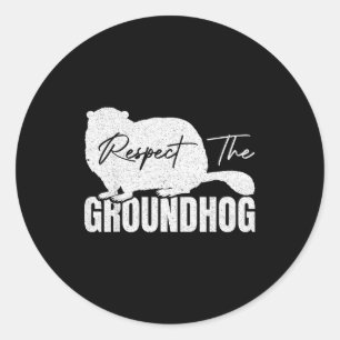 Respecteer de bosmarmot grond marmot dieren grond  ronde sticker