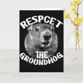 Respecteer De Bosmarmot Ground Hog Day _1 Kaart (Gele Bloem)