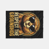 Respecteer de bosmarmot Ground Hog Day 2026 Fleece Deken (Voorkant (Horizontaal))