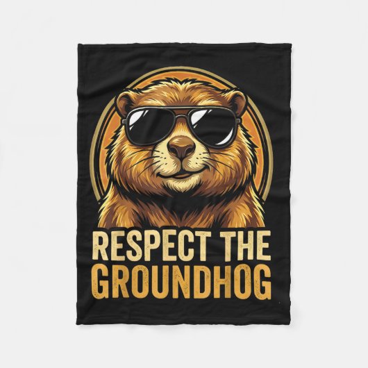 Respecteer de bosmarmot Ground Hog Day 2026 Fleece Deken (Voorkant)