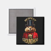 Respecteer De Bosmarmot Ground Hog Day Grappige Wo Magneet (Voorkant / Achterkant)