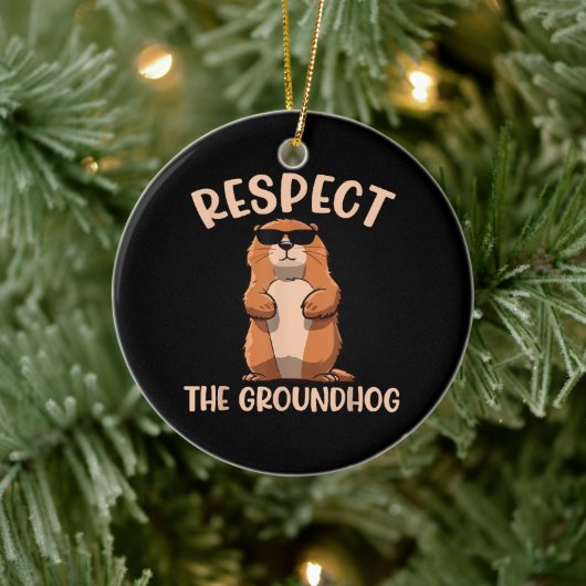 Respecteer de bosmarmot -Groundhog dag Keramisch Ornament (Boom)