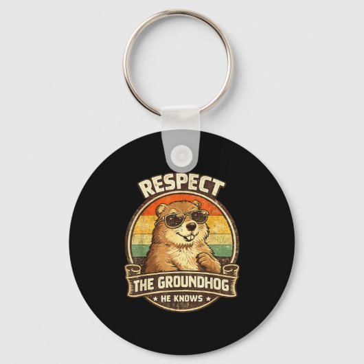 Respecteer De Bosmarmot Hij Weet Het – Grappige Bo Sleutelhanger (Voorkant)