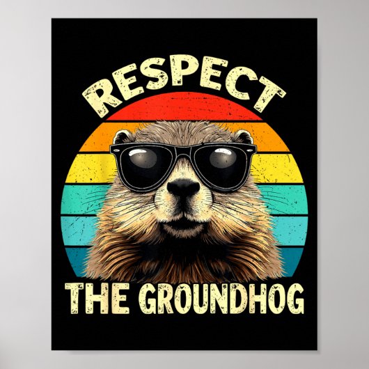 Respecteer De Bosmarmot Liefhebber Vintage Dier Gr Poster (Voorkant)