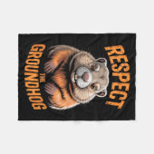 Respecteer De Bosmarmot Punxsutawney Phil Grappige Fleece Deken (Voorkant (Horizontaal))