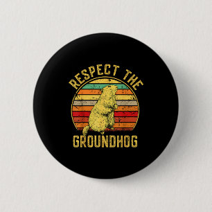 Respecteer De Bosmarmot Retro Vintage Bosmarmotdag Ronde Button 5,7 Cm