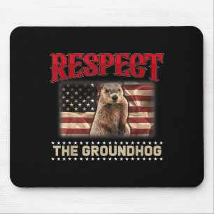 Respecteer de bosmarmot Usa-vlag vintage bosmarmot Muismat