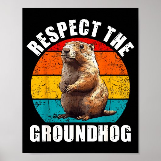 Respecteer de bosmarmot Vintage Groundhog Day deco Poster (Voorkant)