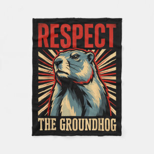 Respecteer De Bosmarmot Vintage Politieke Stijl Po Fleece Deken