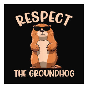 Respecteer de bosmarmot -Woodhog Dag Foto Afdruk