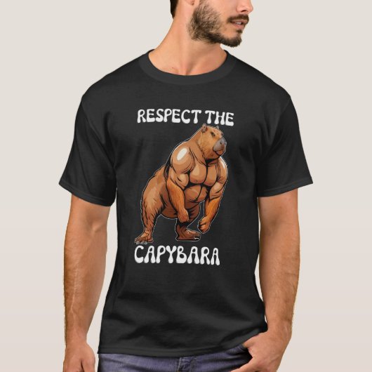 Respecteer de Capybara Fitness Bodybuilder T-shirt (Voorkant)