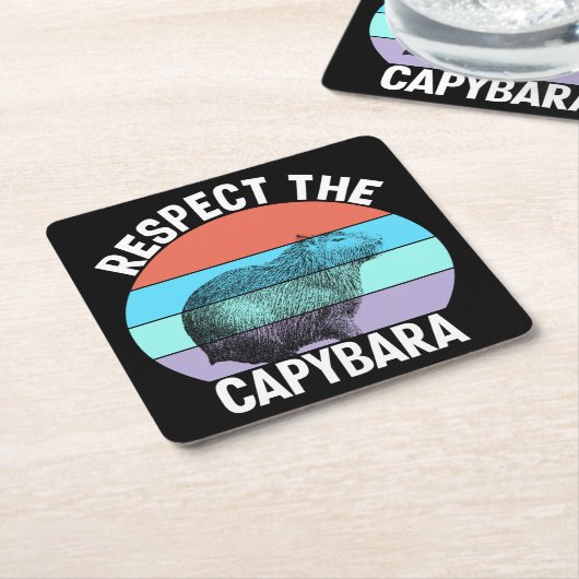 Respecteer de Capybara Fun Capybara Liefhebber Kartonnen Onderzetters (Schuin)