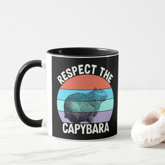 Respecteer de Capybara Fun Capybara Liefhebber Mok (Met donut)
