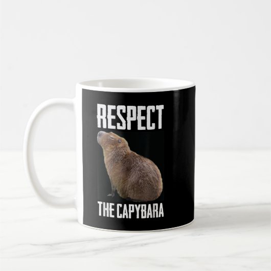 Respecteer de Capybara Funny Rodent Capibara Foto Koffiemok (Links)