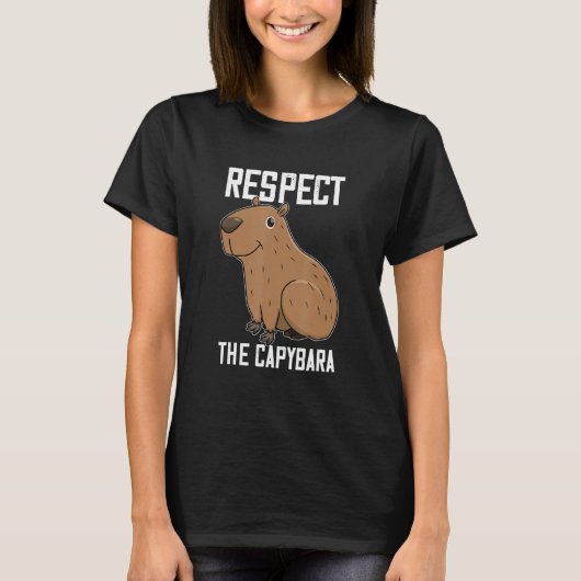 Respecteer de Capybara Funny Rodent Capibara Foto T-shirt (Voorkant)
