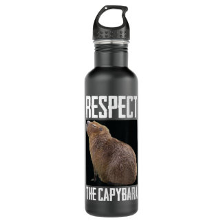 Respecteer de Capybara Funny Rodent Capibara Foto Waterfles