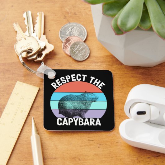Respecteer de capybara, grappige capybara liefhebb sleutelhanger (Bureau)