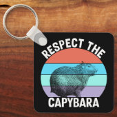 Respecteer de capybara, grappige capybara liefhebb sleutelhanger (Voorkant)