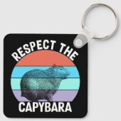 Respecteer de capybara, grappige capybara liefhebb sleutelhanger (Achterkant)