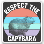 Respecteer de capybara, grappige capybara liefhebb sticker (Voorkant)