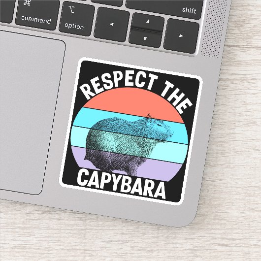 Respecteer de capybara, grappige capybara liefhebb sticker (Detail)
