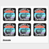 Respecteer de capybara, grappige capybara liefhebb vierkante sticker (Vel)