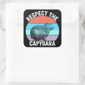 Respecteer de capybara, grappige capybara liefhebb vierkante sticker (Tas)