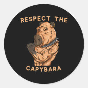 Respecteer de Capybara - Grappige Fitness Bodybuil Ronde Sticker