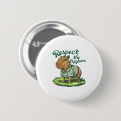 Respecteer De Capybara - Grappige Foto Knaagdier C Ronde Button 5,7 Cm (Voorkant /achterkant)