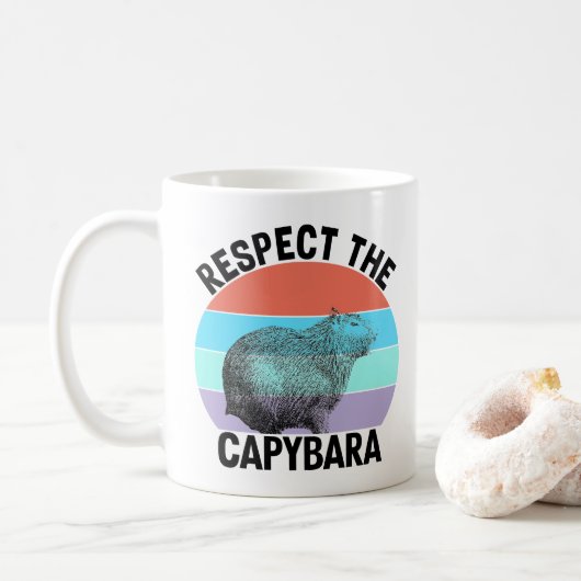 Respecteer de Capybara Grappige Knaagdier Capybara Koffiemok (Met donut)