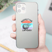 Respecteer de capybara grappige knaagdier capybara sticker (Telefoon)