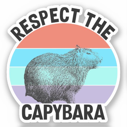 Respecteer de capybara grappige knaagdier capybara sticker (Voorkant)