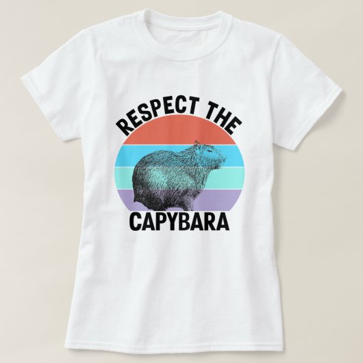 Respecteer de Capybara Grappige Knaagdier Capybara T-shirt (Design voorkant)