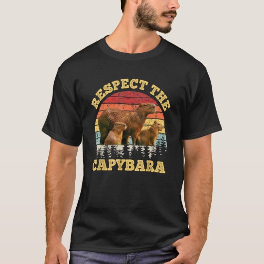 Respecteer de capybara knaagdier capibara t-shirt (Voorkant)