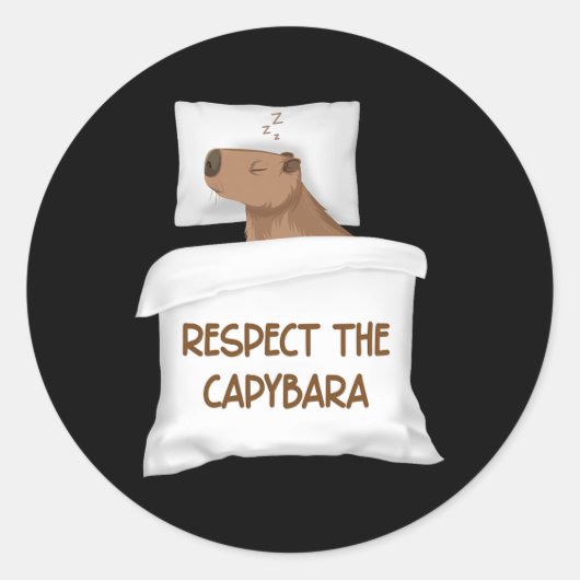 Respecteer de Capybara officiële nachtjapon slaap Ronde Sticker (Voorkant)
