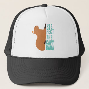 Respecteer de capybara zwart trucker pet