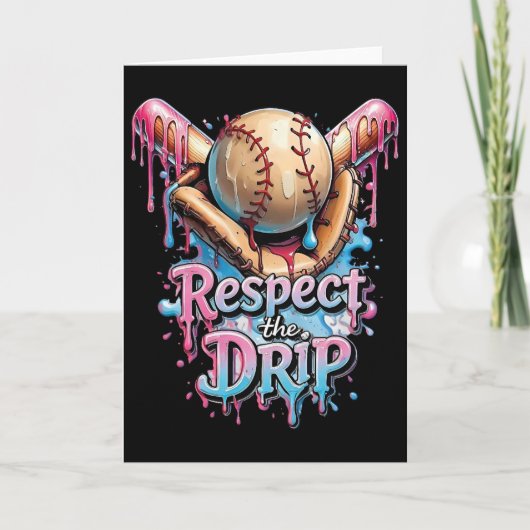 Respecteer De Drip Bysebyll Home Plate Ijs Drank Kaart (Voorkant)