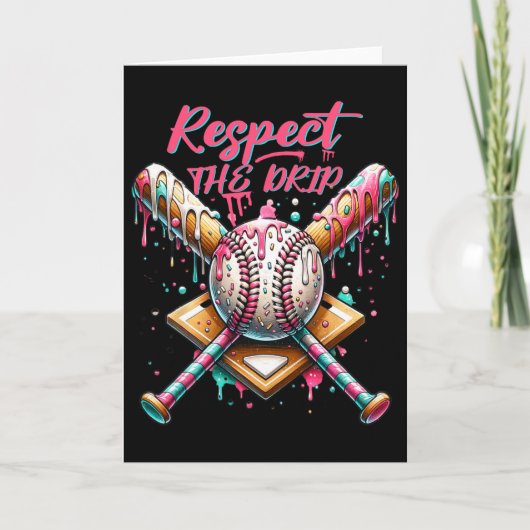 Respecteer De Drip Bysebyll Home Plate Ijs Drank Kaart (Voorkant)