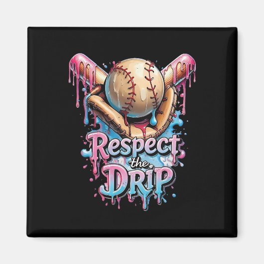 Respecteer De Drip Bysebyll Home Plate Ijs Drank Magneet (Voorkant)