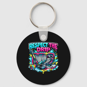Respecteer De Drip Hockey Ijs IJscrème Pastel Jeug Sleutelhanger